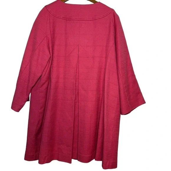 Boden Pink Textured Cotton Button-Up Coat Size L - Picture 4 of 7